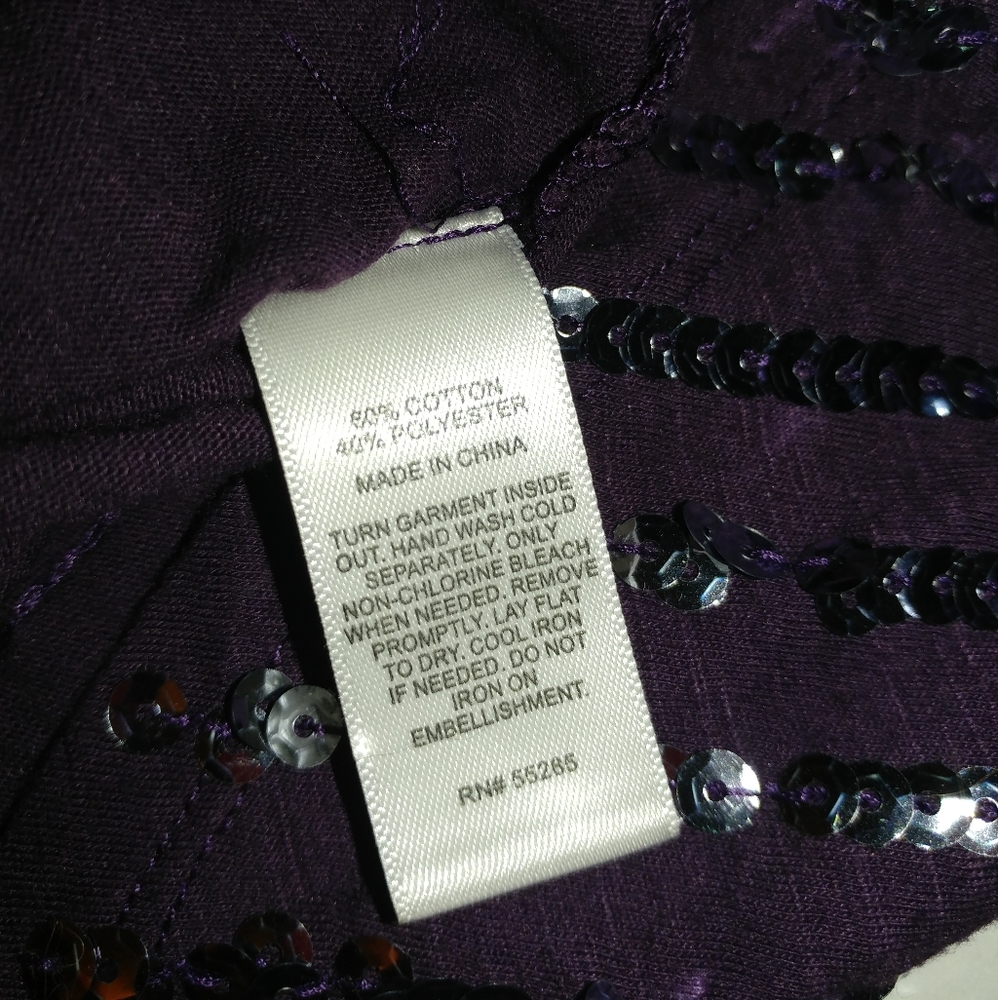 EXPRESS PURPLE TANK TOP - SILVER SEQUINS - SMALL PETITE - Picture 6 of 6